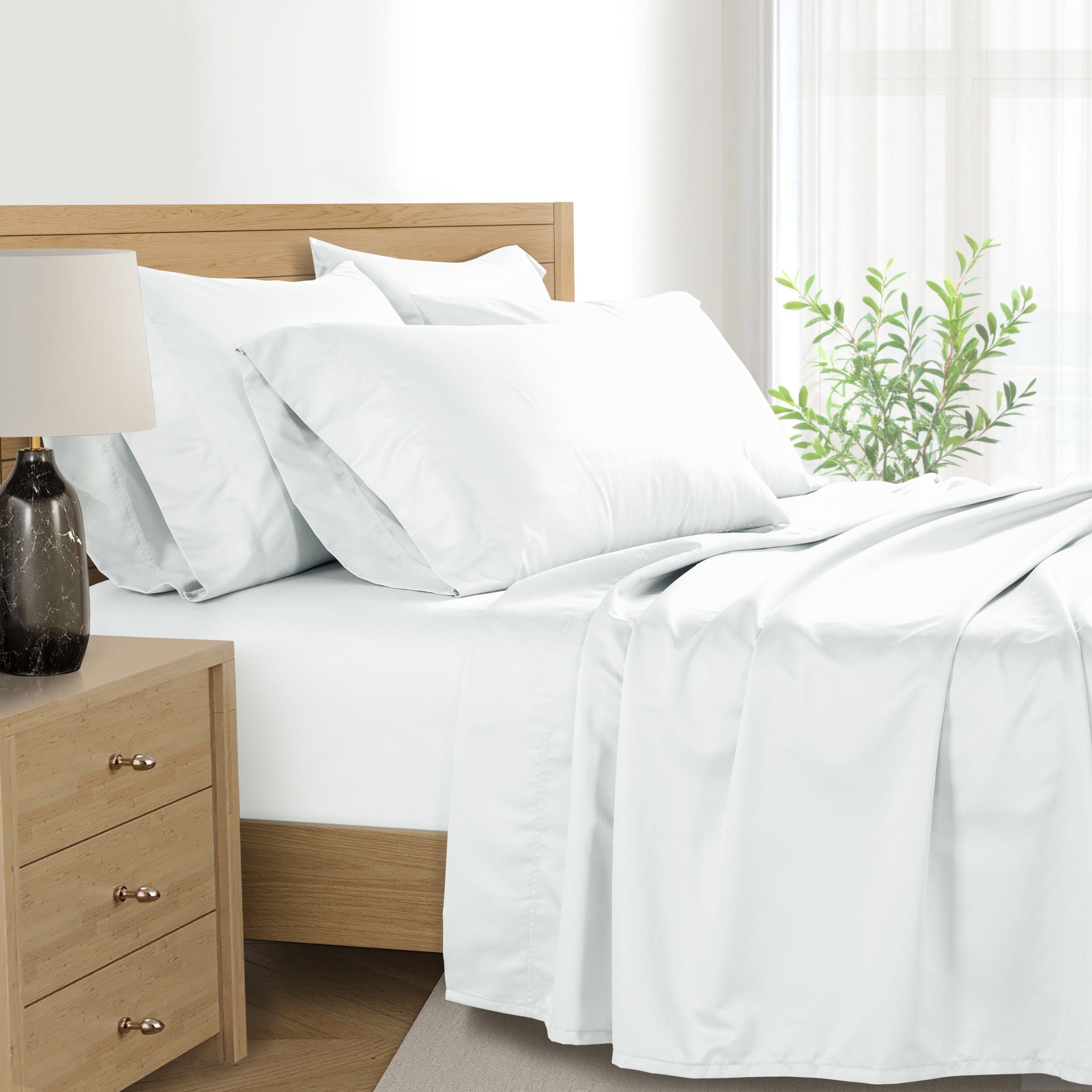  Kathy Ireland Home Kathy Ireland 1000 Thread Count Egyptian Cotton Rich 6-Piece Sheet Set - King - Bonton