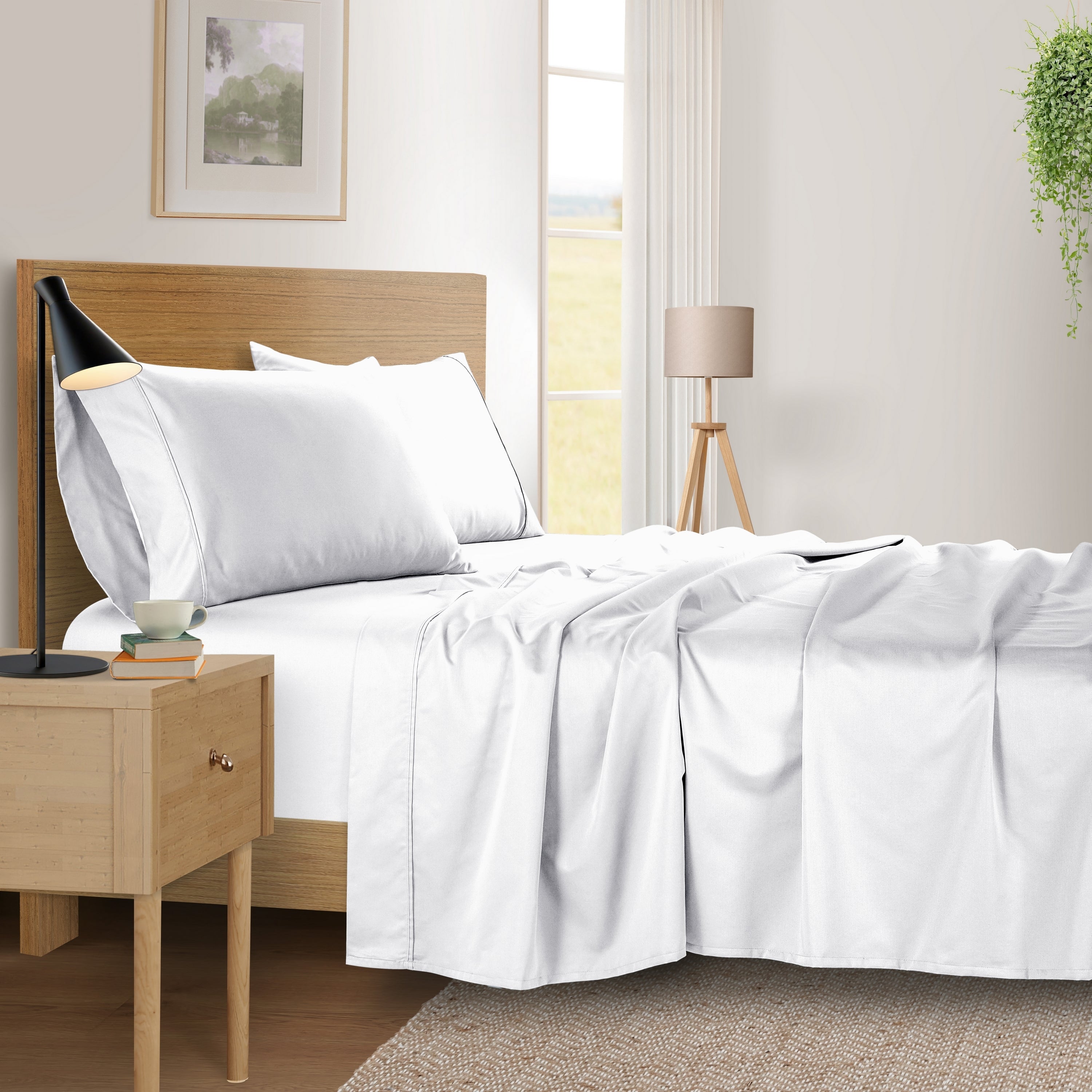  Kathy Ireland Home Kathy Ireland 500 Thread Count Tencel Cooling Cotton 4-Piece Sheet Set - King - Bonton