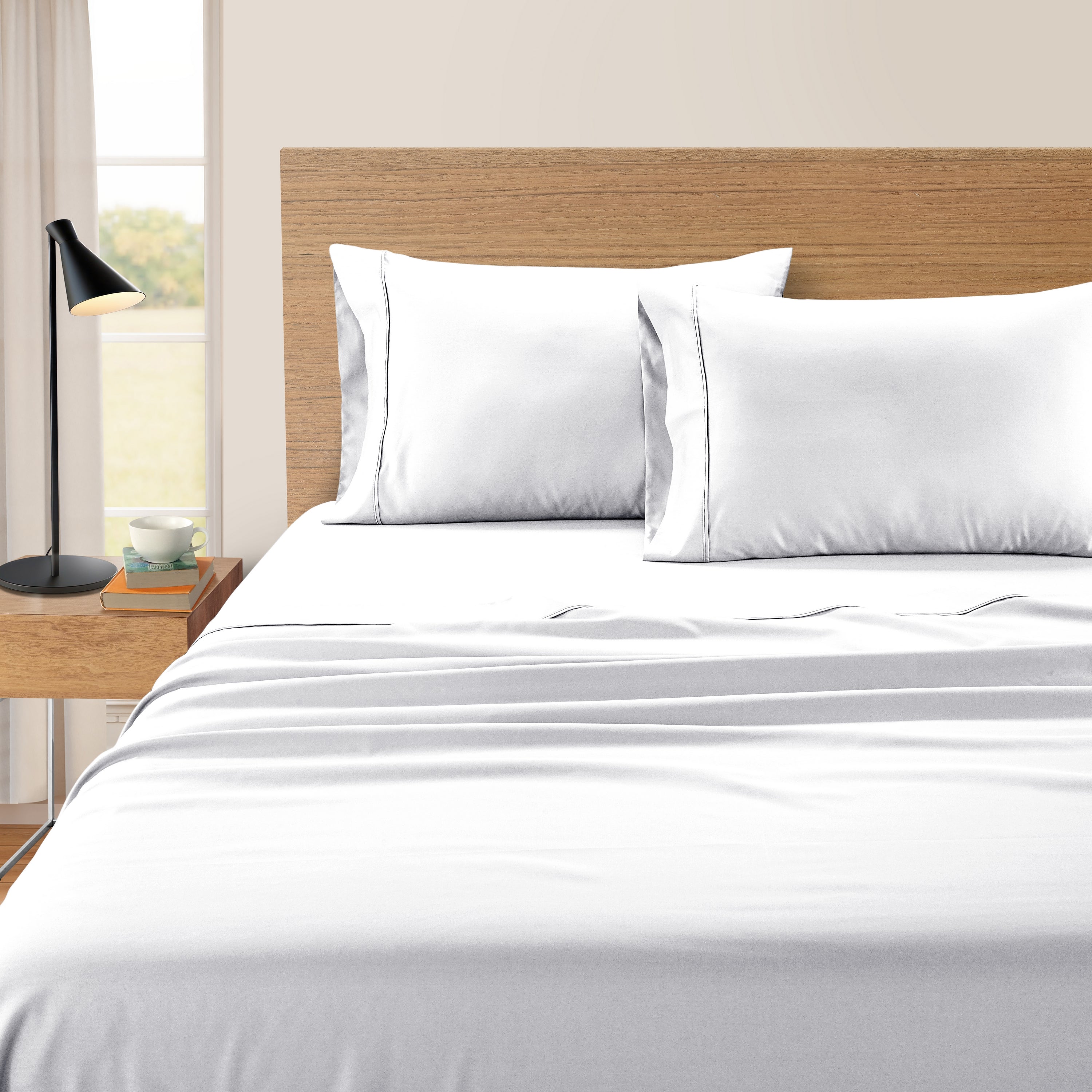 Kathy Ireland Home Kathy Ireland 500 Thread Count Tencel Cooling Cotton 4-Piece Sheet Set - King - Bonton