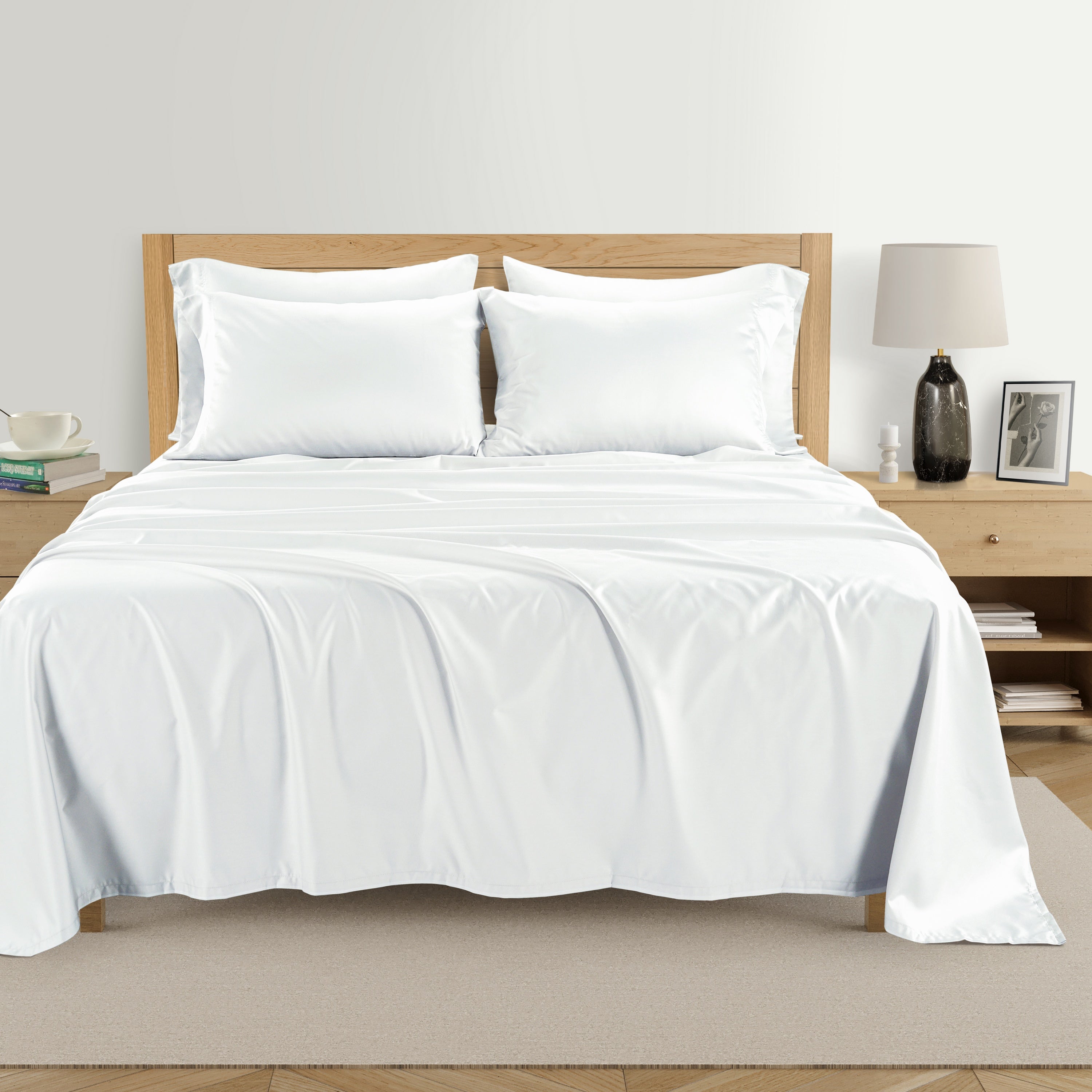  Kathy Ireland Home Kathy Ireland 1000 Thread Count Egyptian Cotton Rich 6-Piece Sheet Set - King - Bonton