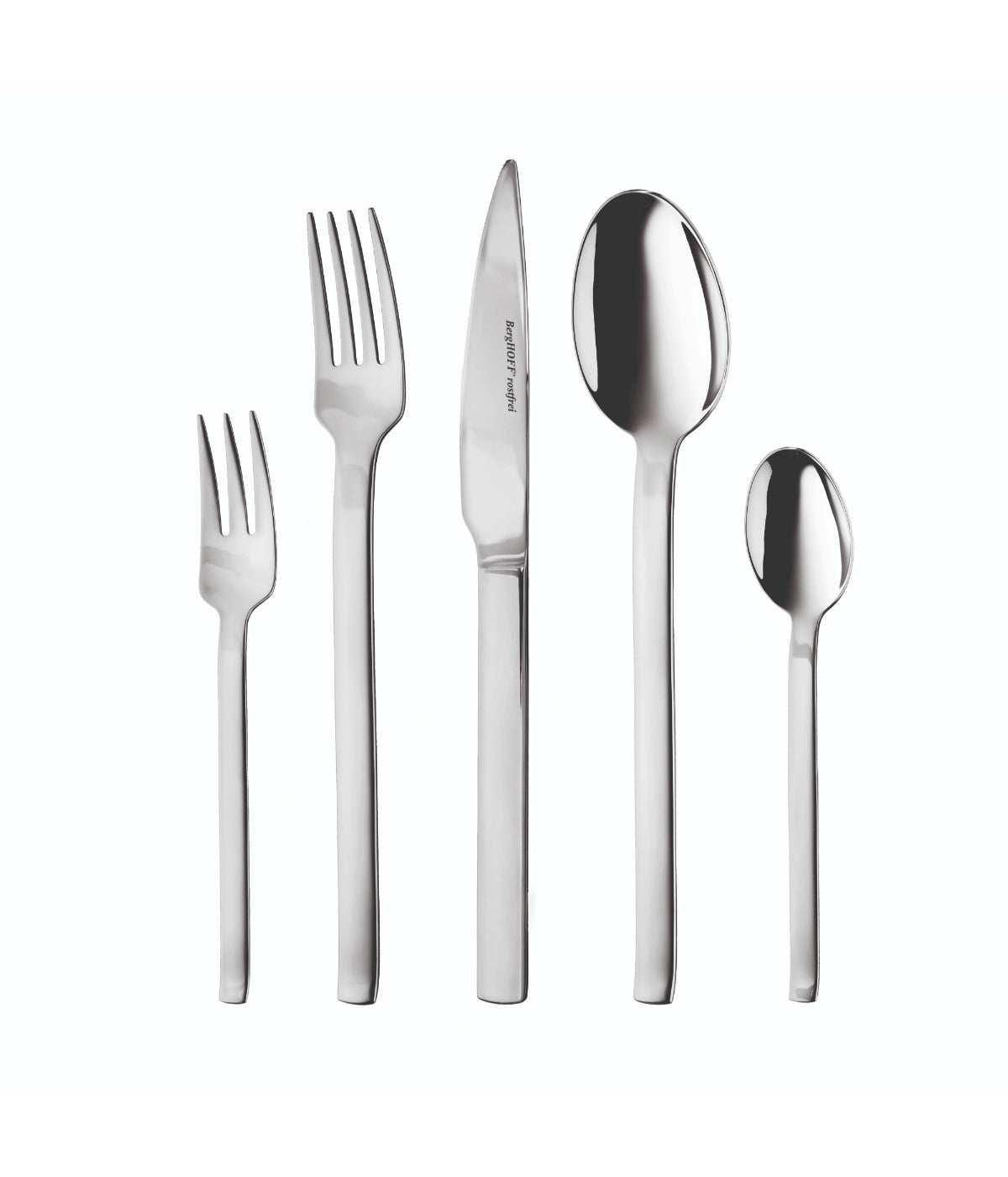  BergHOFF Essentials 18/10 Stainless Steel 30 Piece Flatware Set, Essence - Silver - Bonton