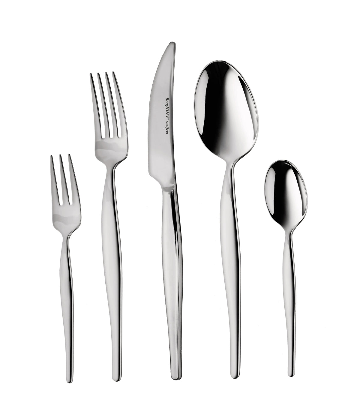  BergHOFF Essentials 18/10 Stainless Steel 30 Piece Flatware Set, Finesse - Silver - Bonton