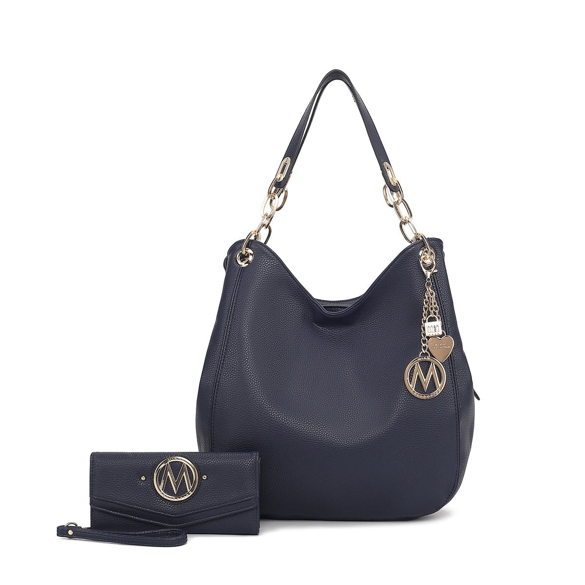  MKF Collection Ashley Hobo Bag and Wallet Set - Cognac Brown - Bonton