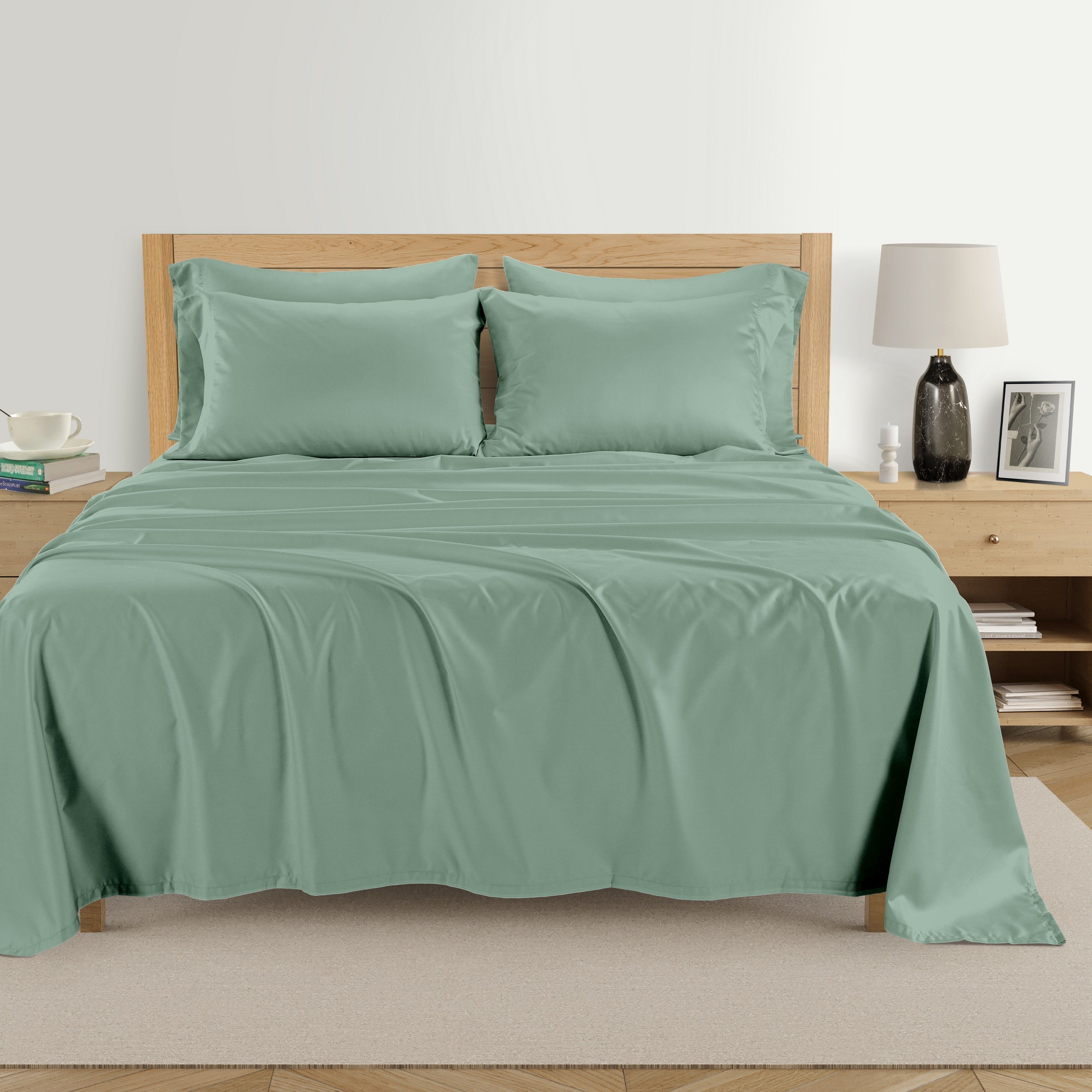  Kathy Ireland Home Kathy Ireland 1000 Thread Count Egyptian Cotton Rich 6-Piece Sheet Set - King - Bonton