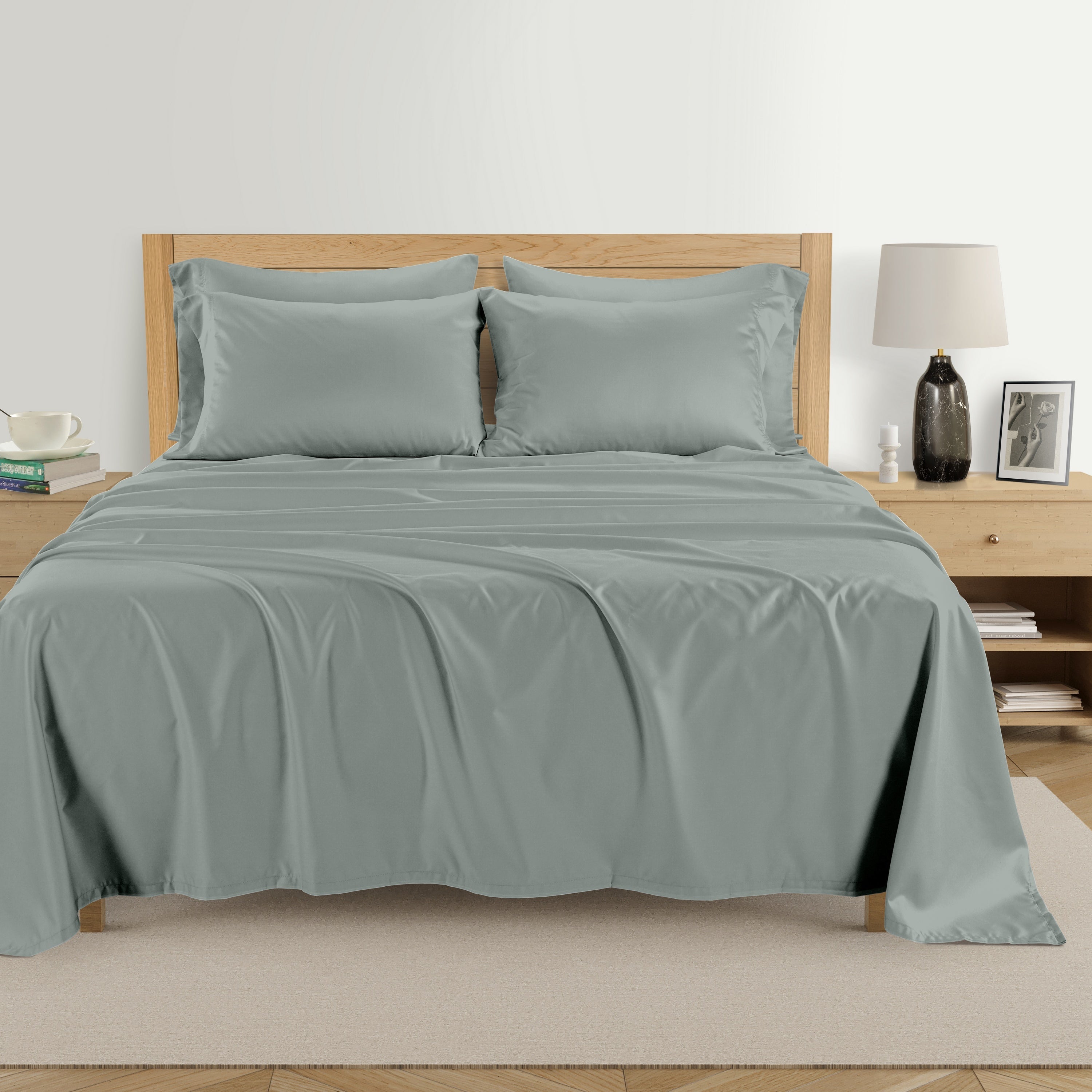  Kathy Ireland Home Kathy Ireland 1000 Thread Count Egyptian Cotton Rich 6-Piece Sheet Set - King - Bonton