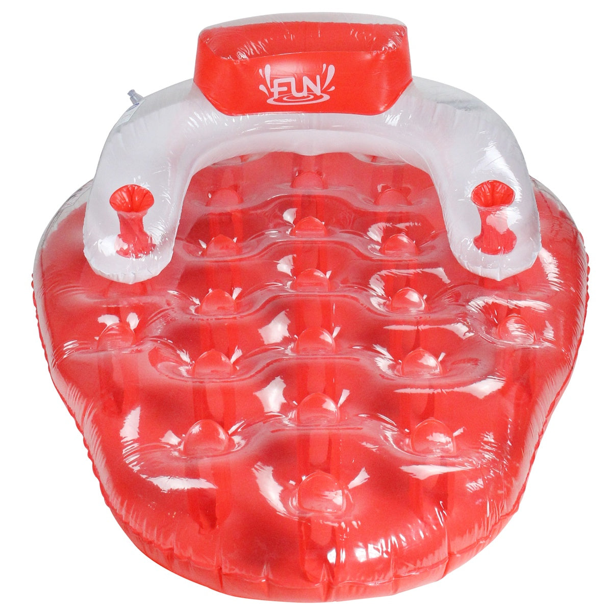  Pool Central 65'' Red and White Inflatable Strawberry Pool Water Lounge Float - Default Title - Bonton