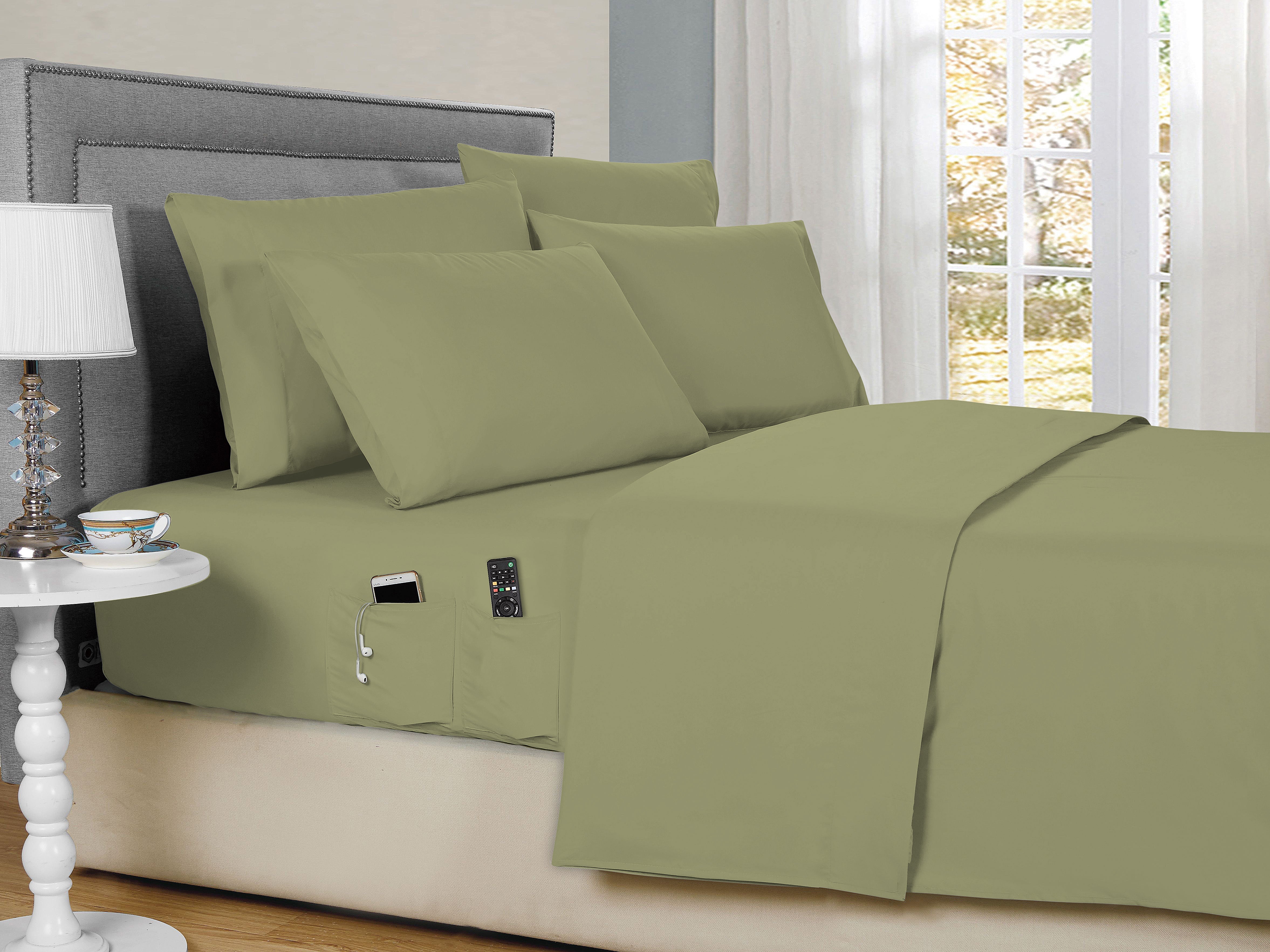  Kathy Ireland Home Kathy Ireland 6-Piece Smart Pocket Sheet Sets W/ Side Pocket - Twin XL - Bonton