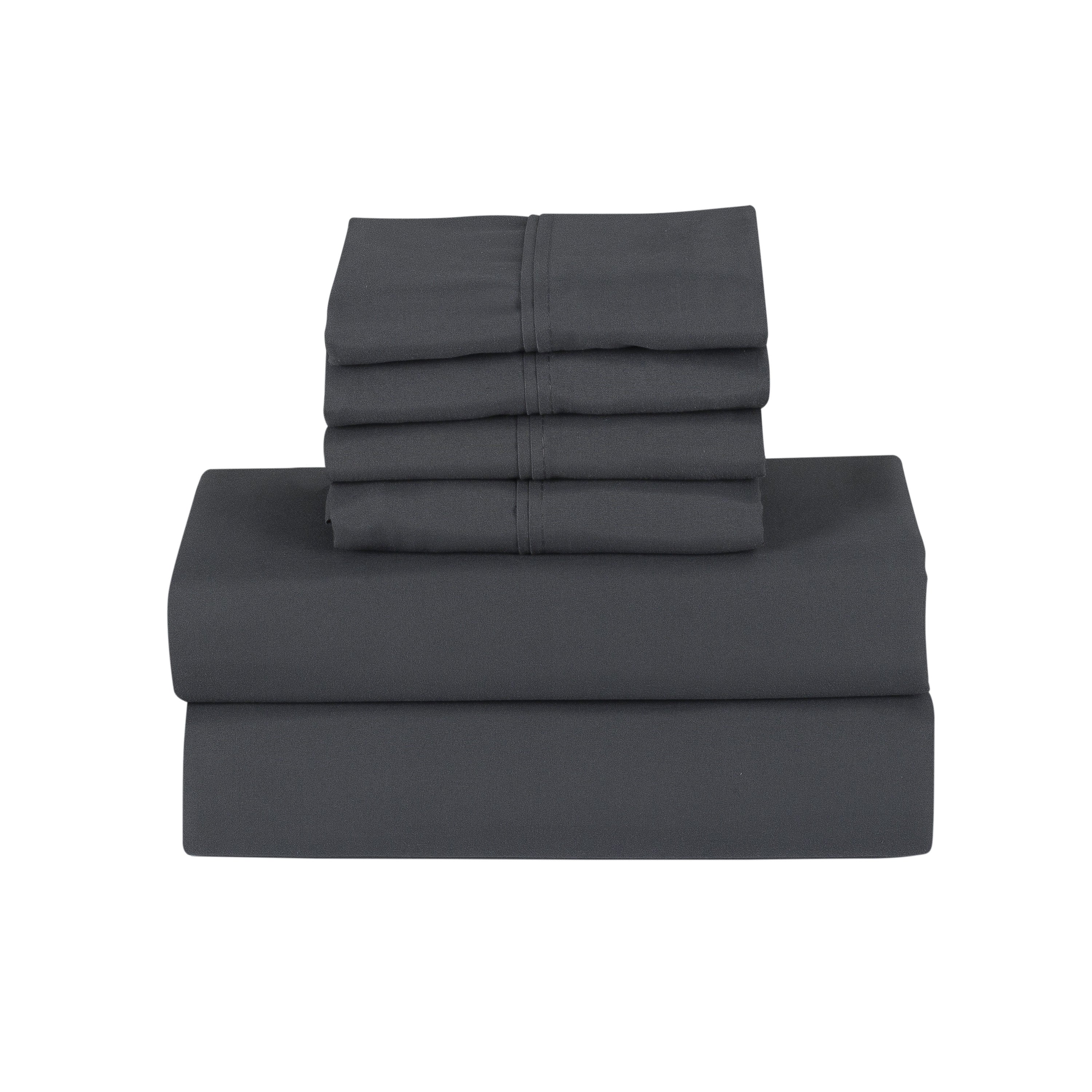  Bamboo Bamboo 6 Piece 1800 Thread Count Smart Pocket Ultra Soft Luxury Sheet Set - Full - Bonton