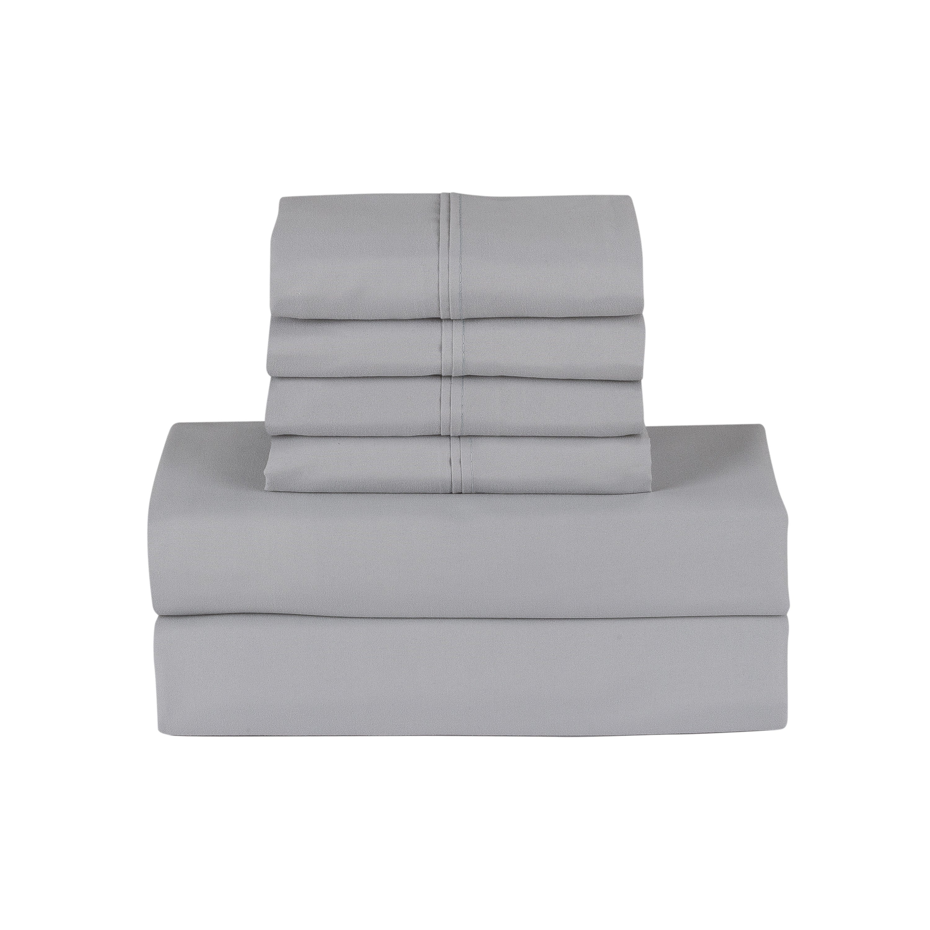  Bamboo Bamboo 6 Piece 1800 Thread Count Smart Pocket Ultra Soft Luxury Sheet Set - Full - Bonton