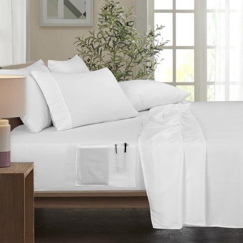 Bamboo 6 Piece 1800 Thread Count Smart Pocket Ultra Soft Luxury Sheet Set