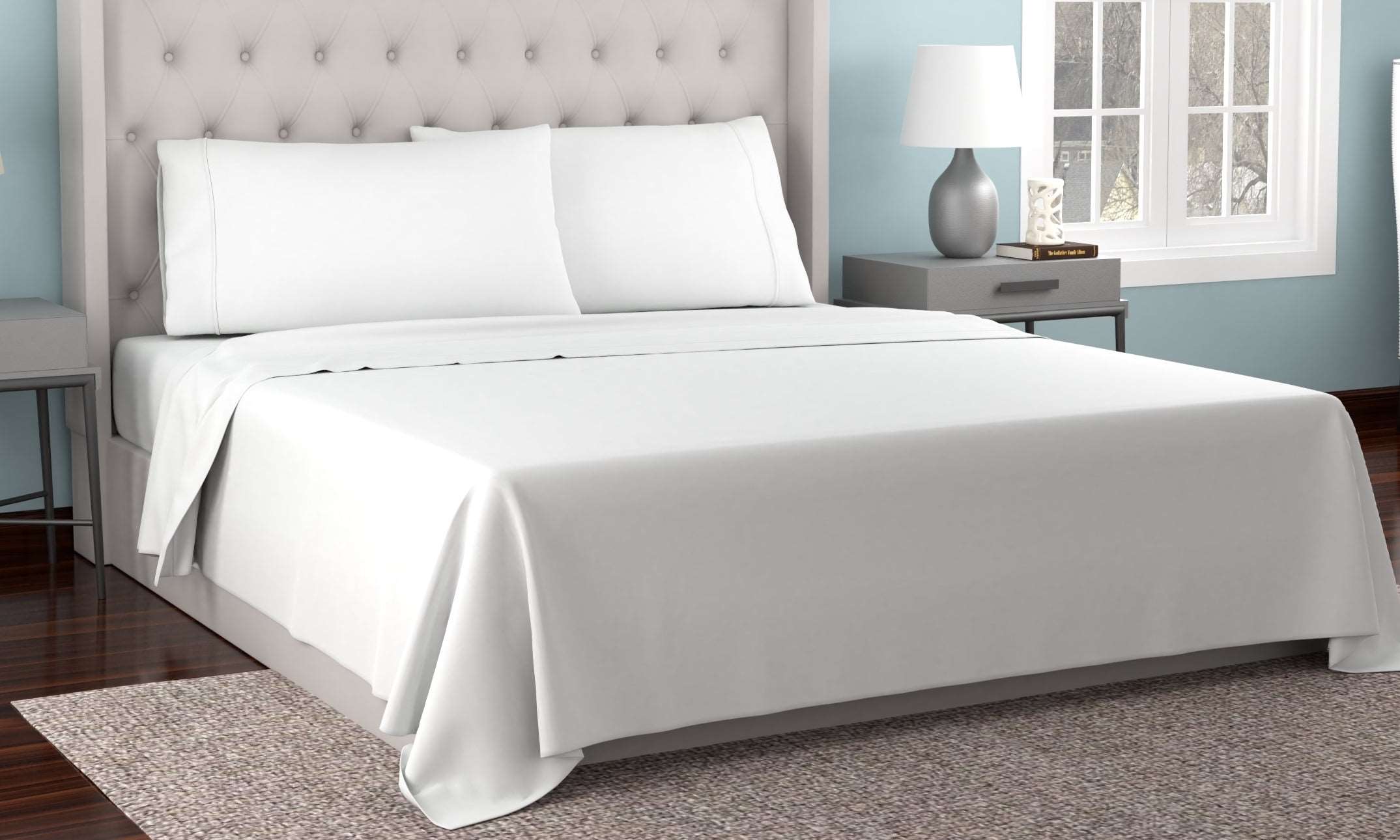  Kathy Ireland Home Kathy Ireland 300 Thread Count 100% Cotton Percale Sheet Set - Queen - Bonton