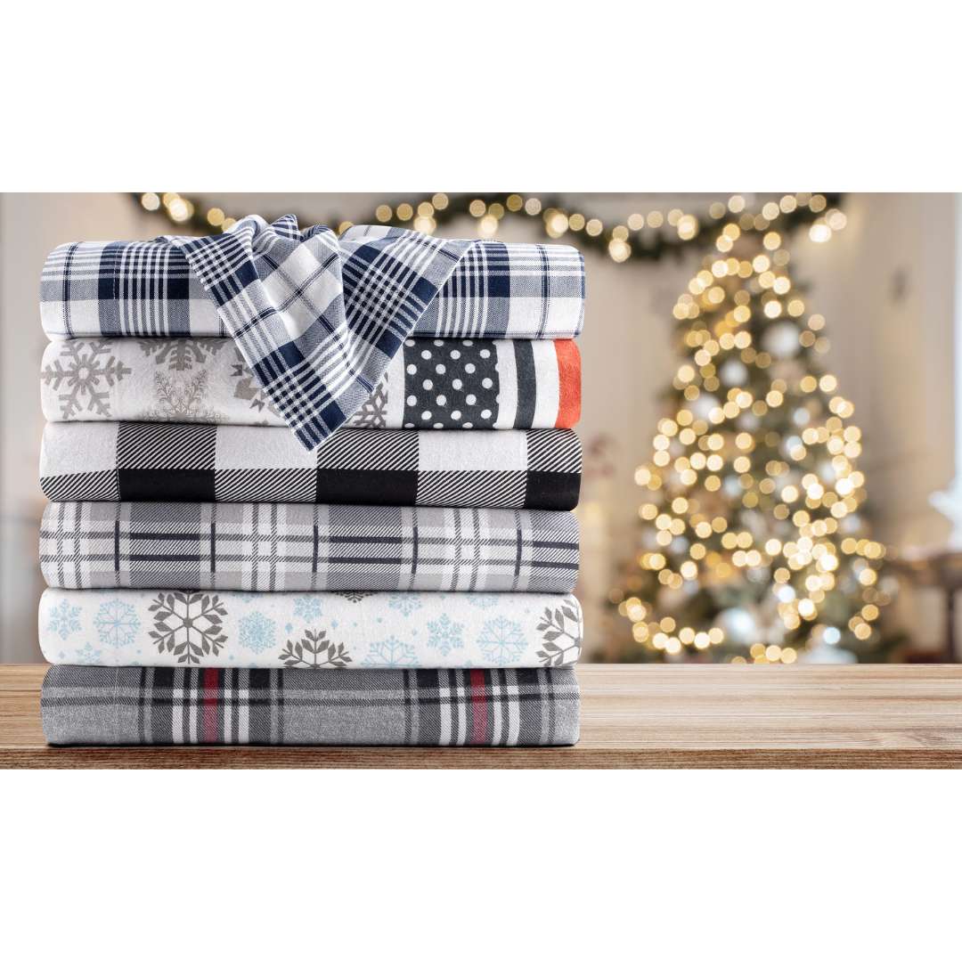  Kathy Ireland Home Kathy Ireland 100% Turkish Cotton Flannel Sheet Set - Buffalo Tartan - Bonton