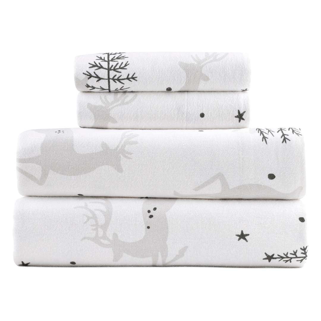  Kathy Ireland Home Kathy Ireland 100% Turkish Cotton Flannel Sheet Set - Buffalo Tartan - Bonton