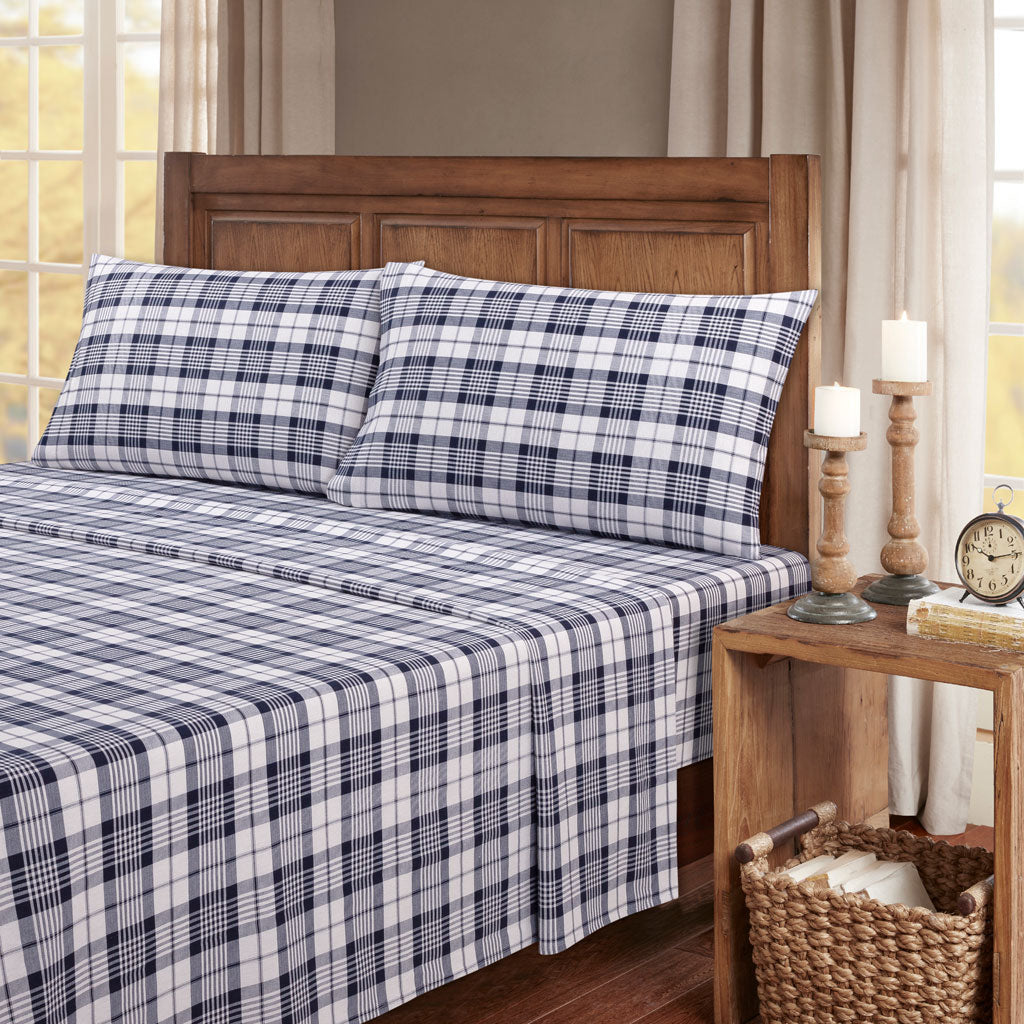  Kathy Ireland Home Kathy Ireland 100% Turkish Cotton Flannel Sheet Set - Buffalo Tartan - Bonton
