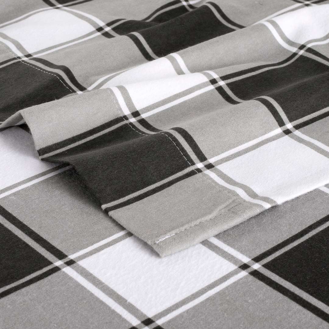  Kathy Ireland Home Kathy Ireland 100% Turkish Cotton Flannel Sheet Set - Buffalo Tartan - Bonton