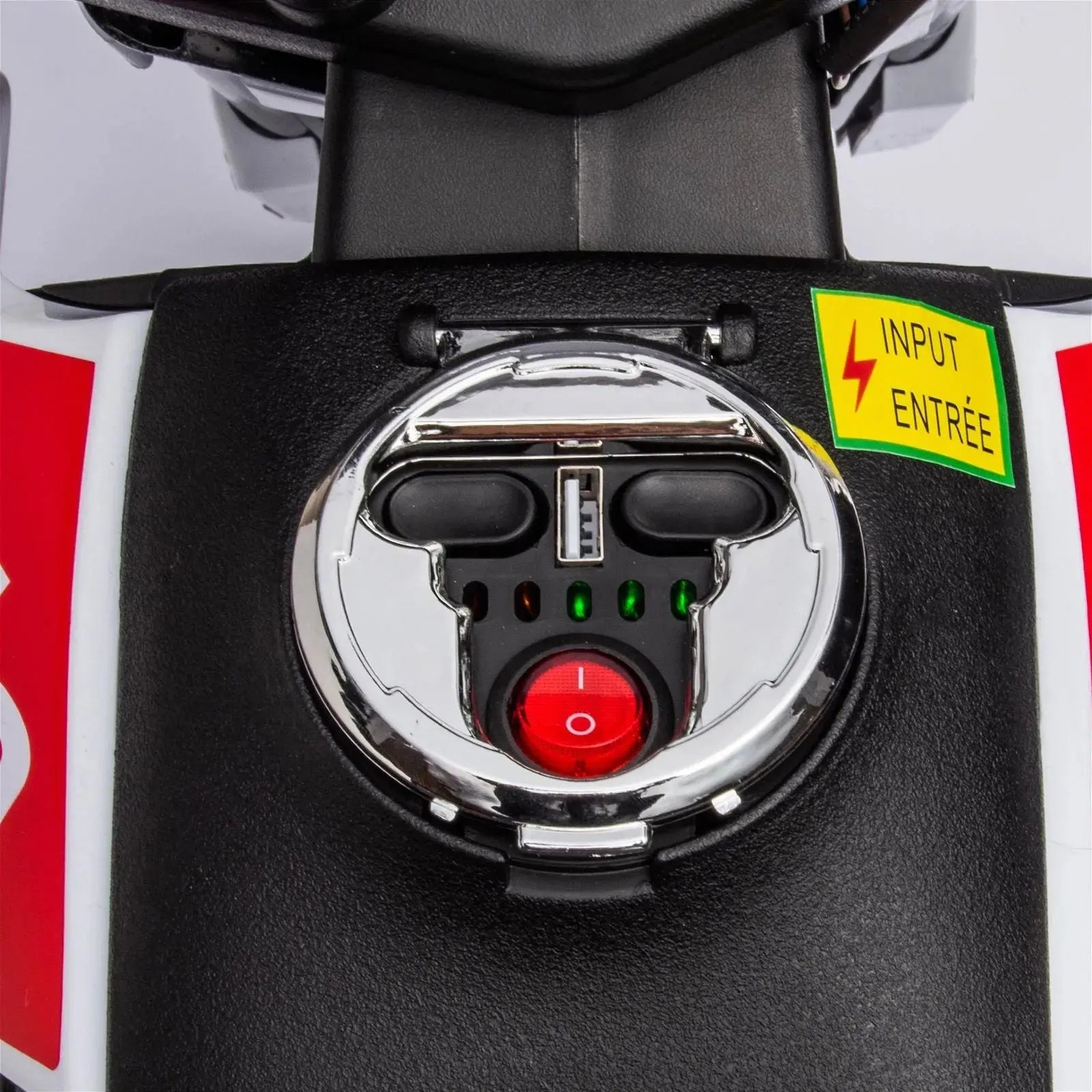 Freddo 12V Aprilia Motorcycle 1 Seater Ride-On - White - Bonton