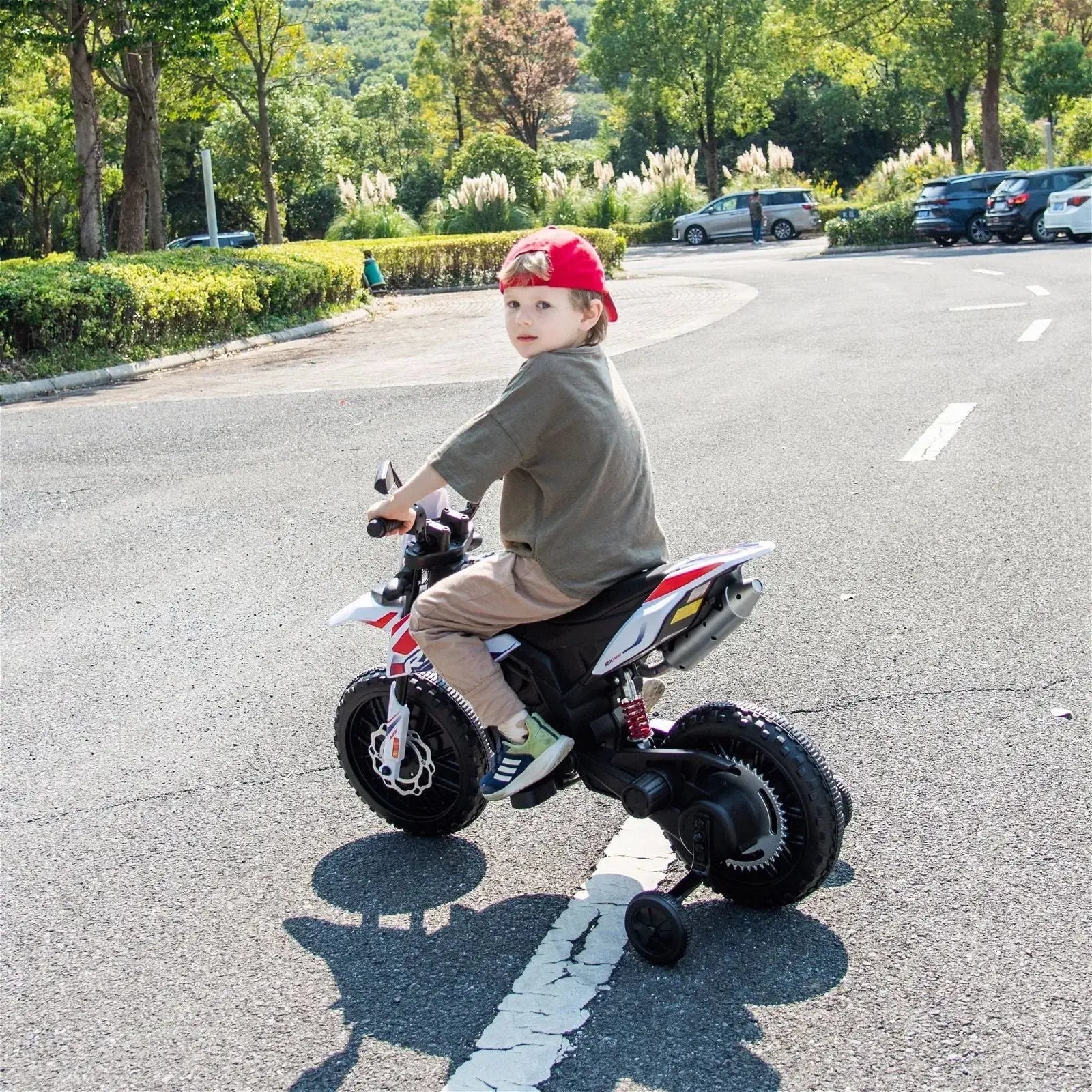  Freddo 12V Aprilia Motorcycle 1 Seater Ride-On - White - Bonton