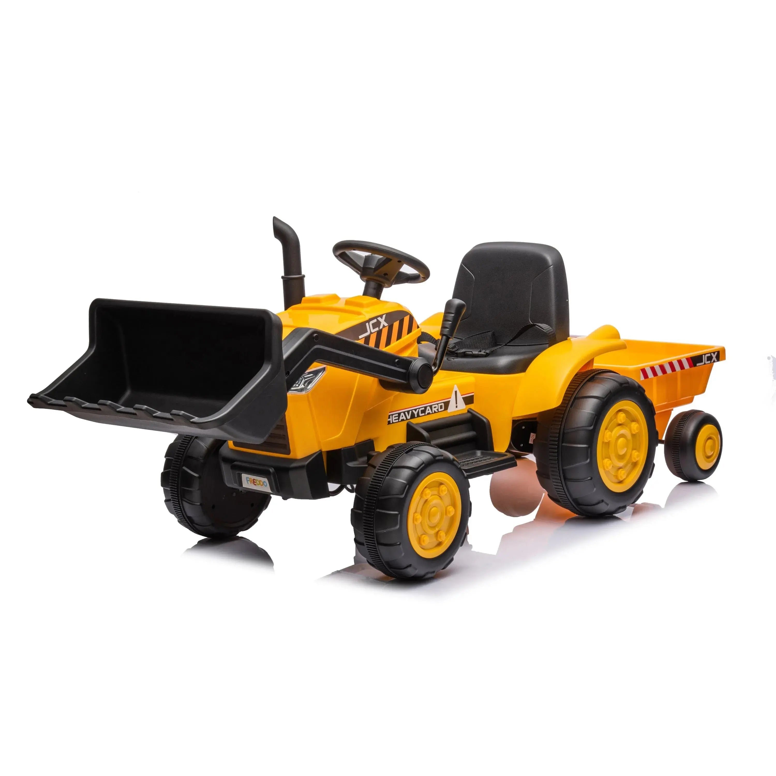  Freddo 12V Freddo Excavator 1 Seater Ride-On - Yellow - Bonton