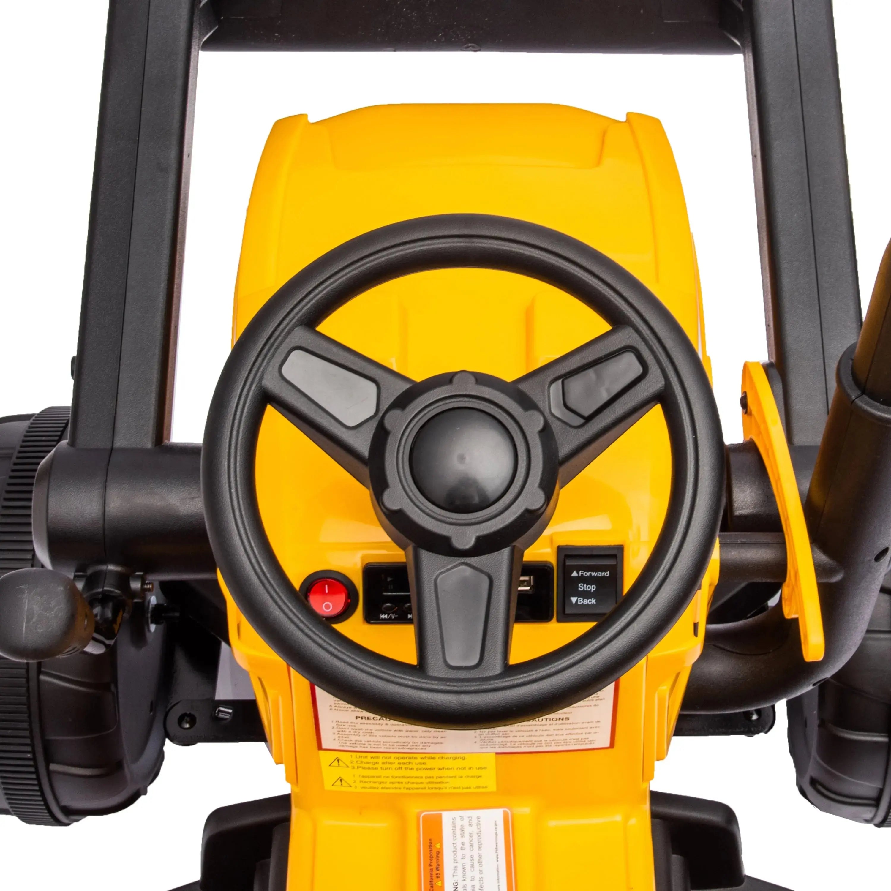  Freddo 12V Freddo Excavator 1 Seater Ride-On - Yellow - Bonton