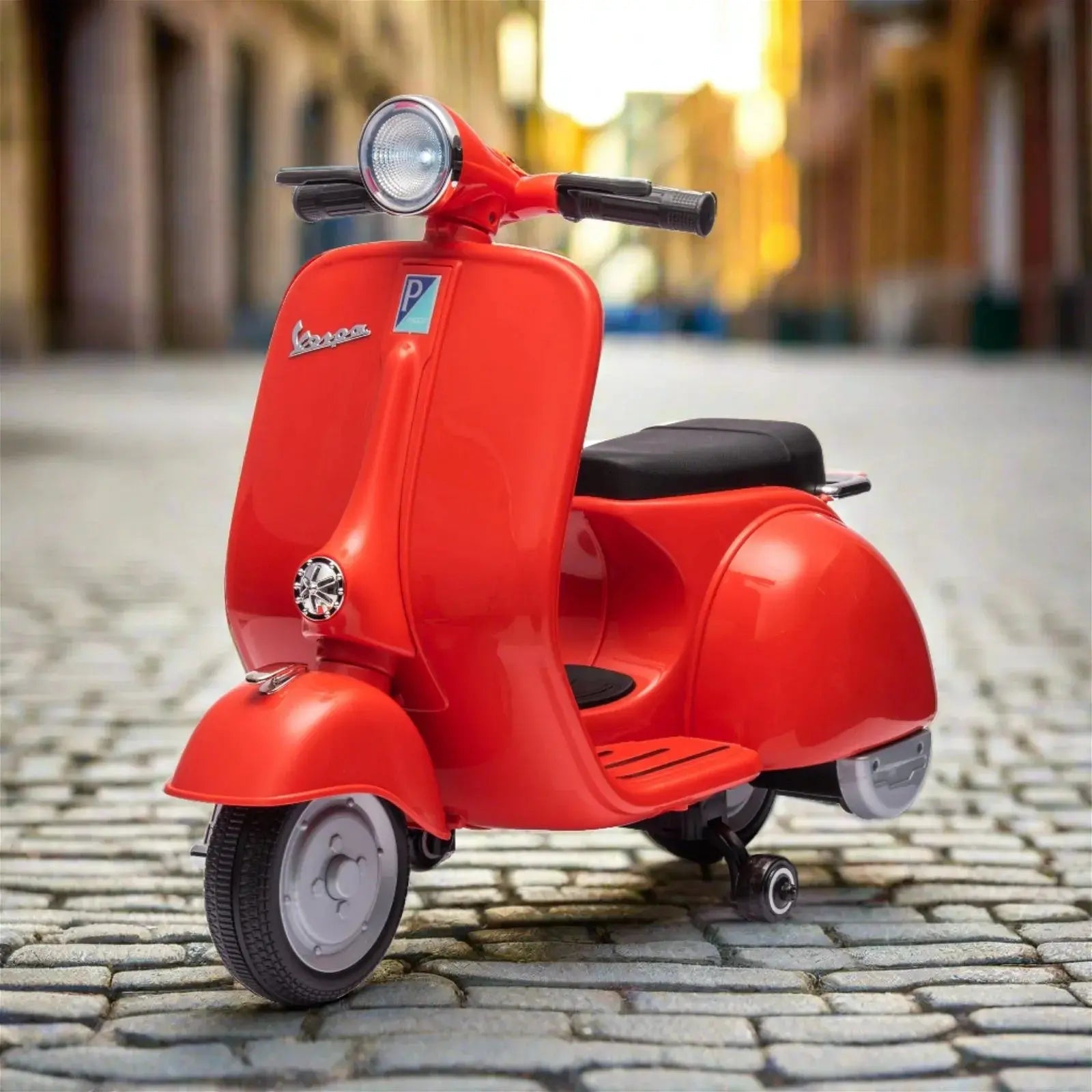  Freddo 12V Kids' Vespa Electric Ride-on Scooter - RED - Bonton