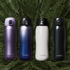 Liven Glow™ Ceramic-Coated Insulated Stainless Steel Water Bottle 17 Oz