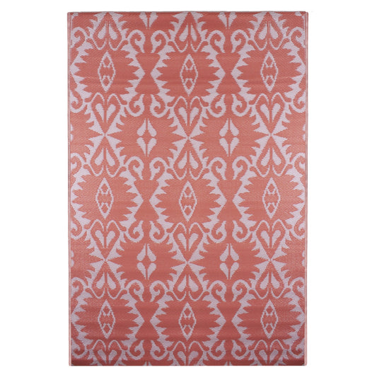 4' X 6' Pink Abstract Pattern Rectangular Outdoor Area Rug