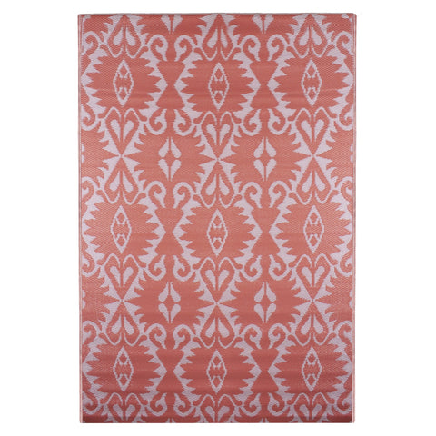 4' X 6' Pink Abstract Pattern Rectangular Outdoor Area Rug