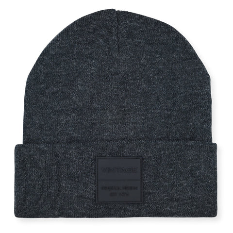 Vintage Havana Heather Grey Beanie for Women & Men | Thick Cuffed Knitted Winter Hat Beanies Unisex Skull Caps| Vintage Logo Patch