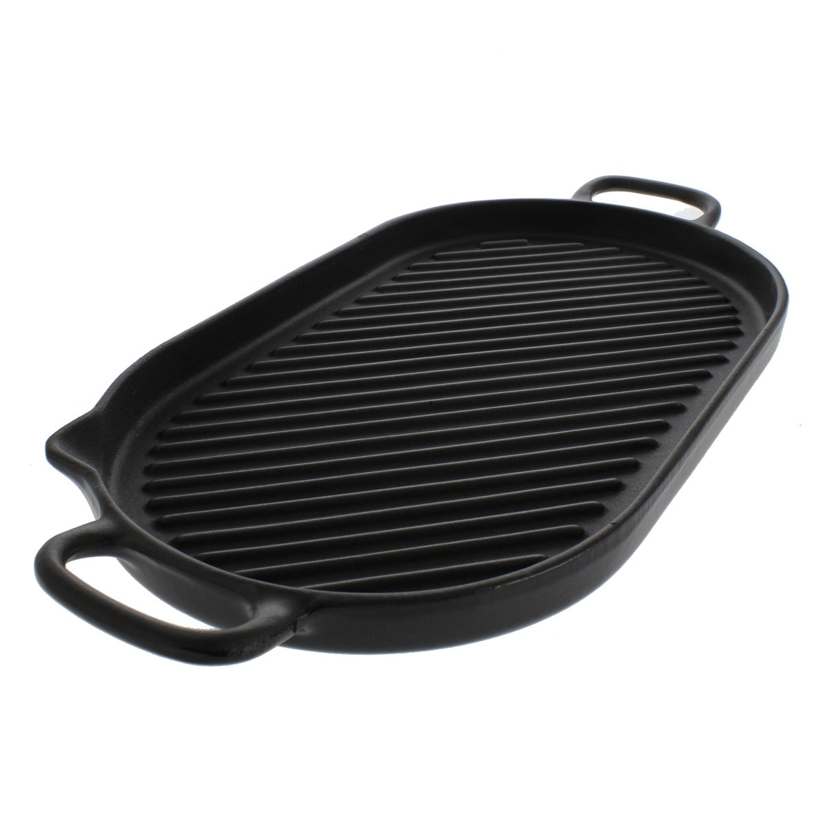  Chasseur Chasseur French Large Oval Cast Iron Grill Pan, 18-Inch, Black - Default Title - Bonton