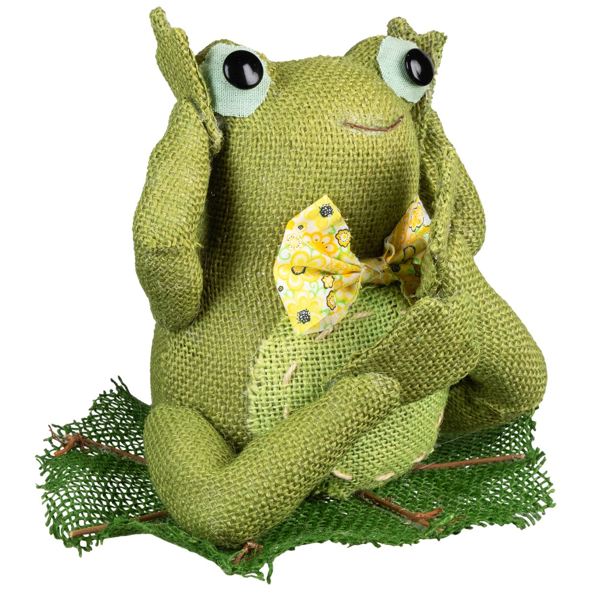  Northlight Sitting and Smiling Frog With Bowtie Spring Decoration - 7.5