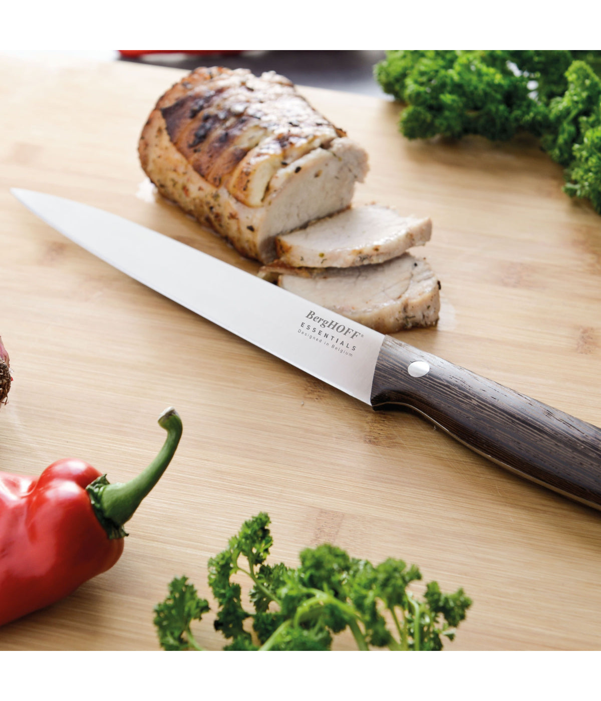  BergHOFF Essentials Stainless Steel Rosewood Carving Knife - Brown - Bonton