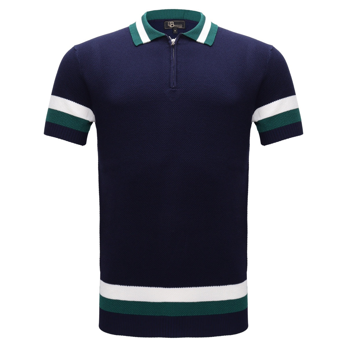  Barocco Heritage Stripe Knit Polo NAVY - NAVY - Bonton