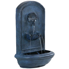 27"H Electric Polystone Seaside Wall-Mount Water Fountain