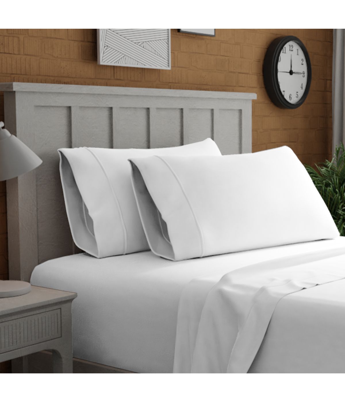  Purity Home Organic Cotton 144 Thread Count Percale Pillowcases Set of 2 White - White - Bonton