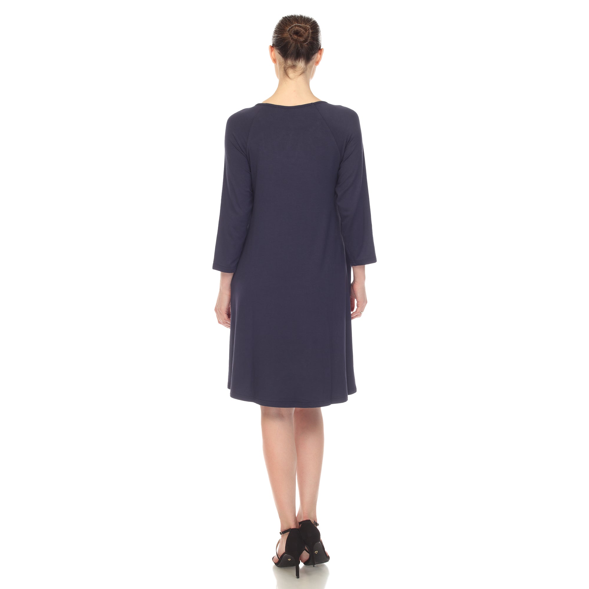  White Mark Women's Criss Cross Neckline Swing Midi Dress - XL - Bonton