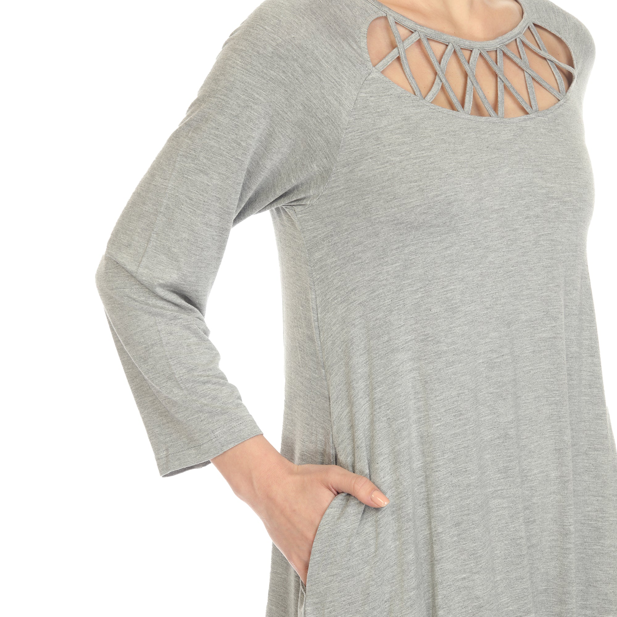  White Mark Women's Criss Cross Neckline Swing Midi Dress - XL - Bonton