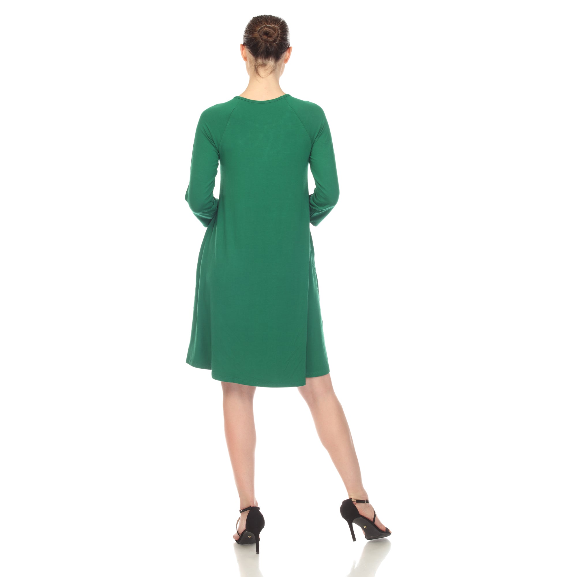  White Mark Women's Criss Cross Neckline Swing Midi Dress - XL - Bonton
