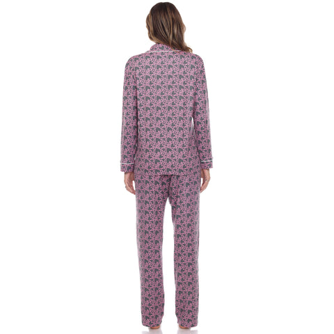 Women's Long Sleeve Heart Print Pajama Set