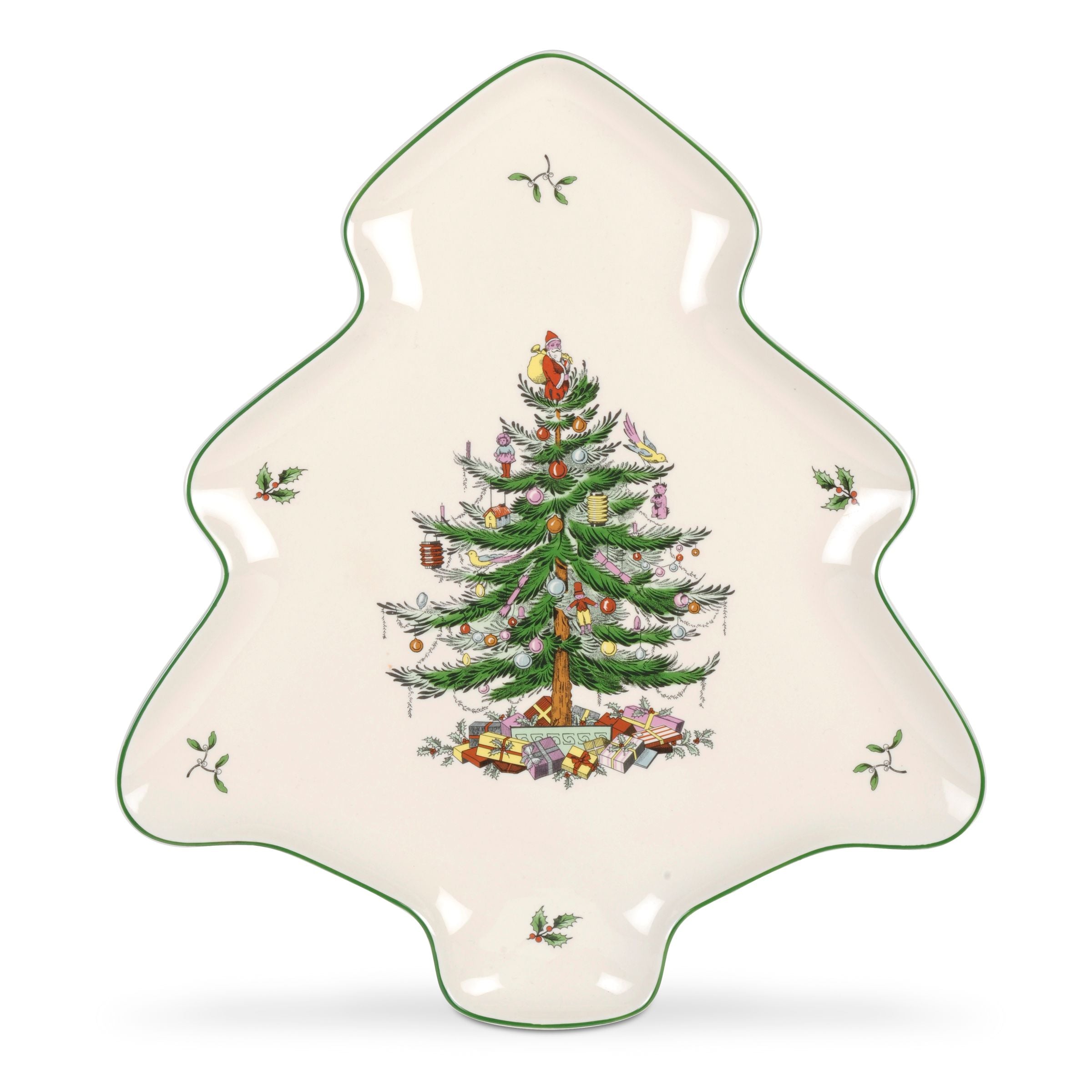  Spode Christmas Tree Large Tree Dish - White - Bonton