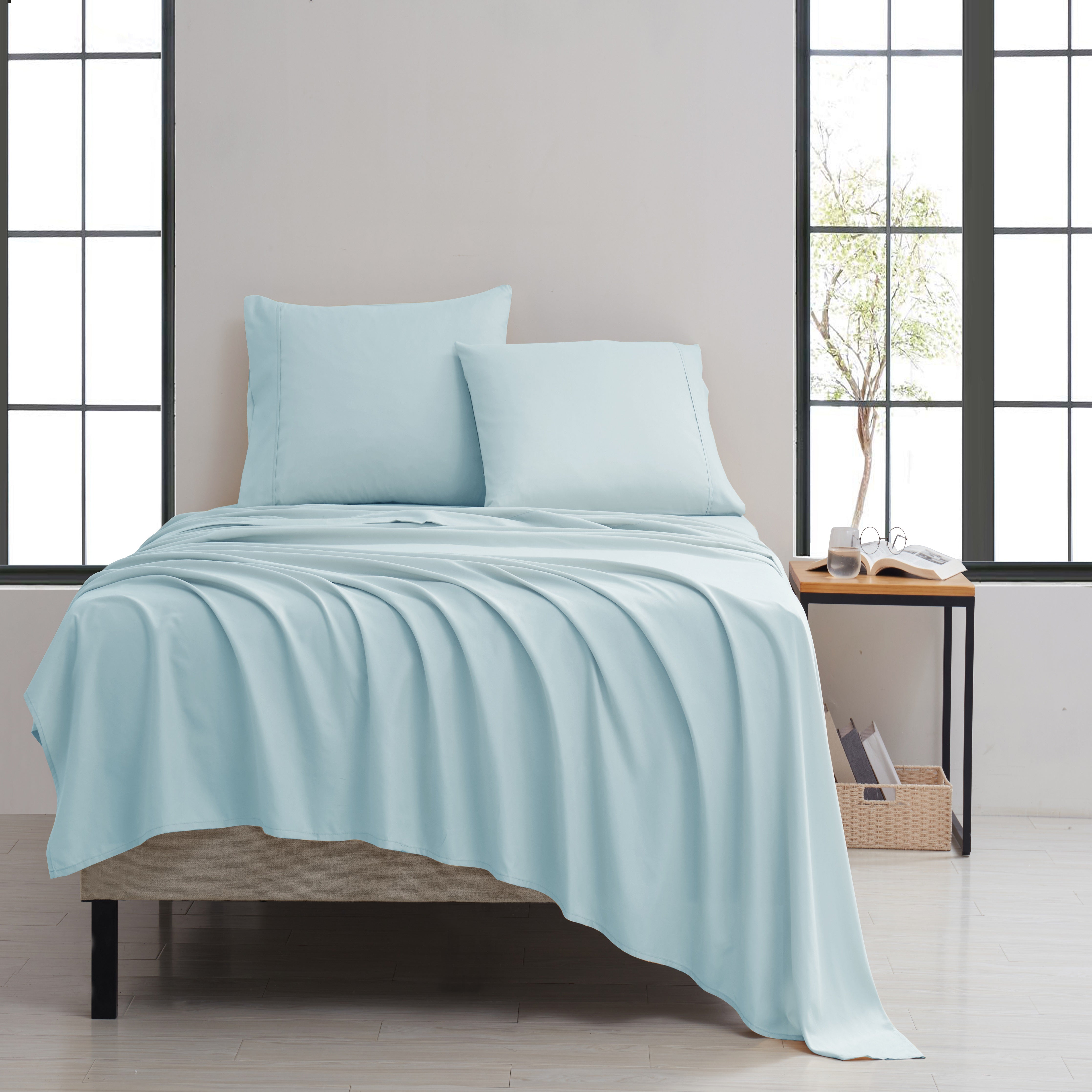  Kathy Ireland Home Kathy Ireland Twill Weave Luxury 4-Piece Sheet Set - Full - Bonton