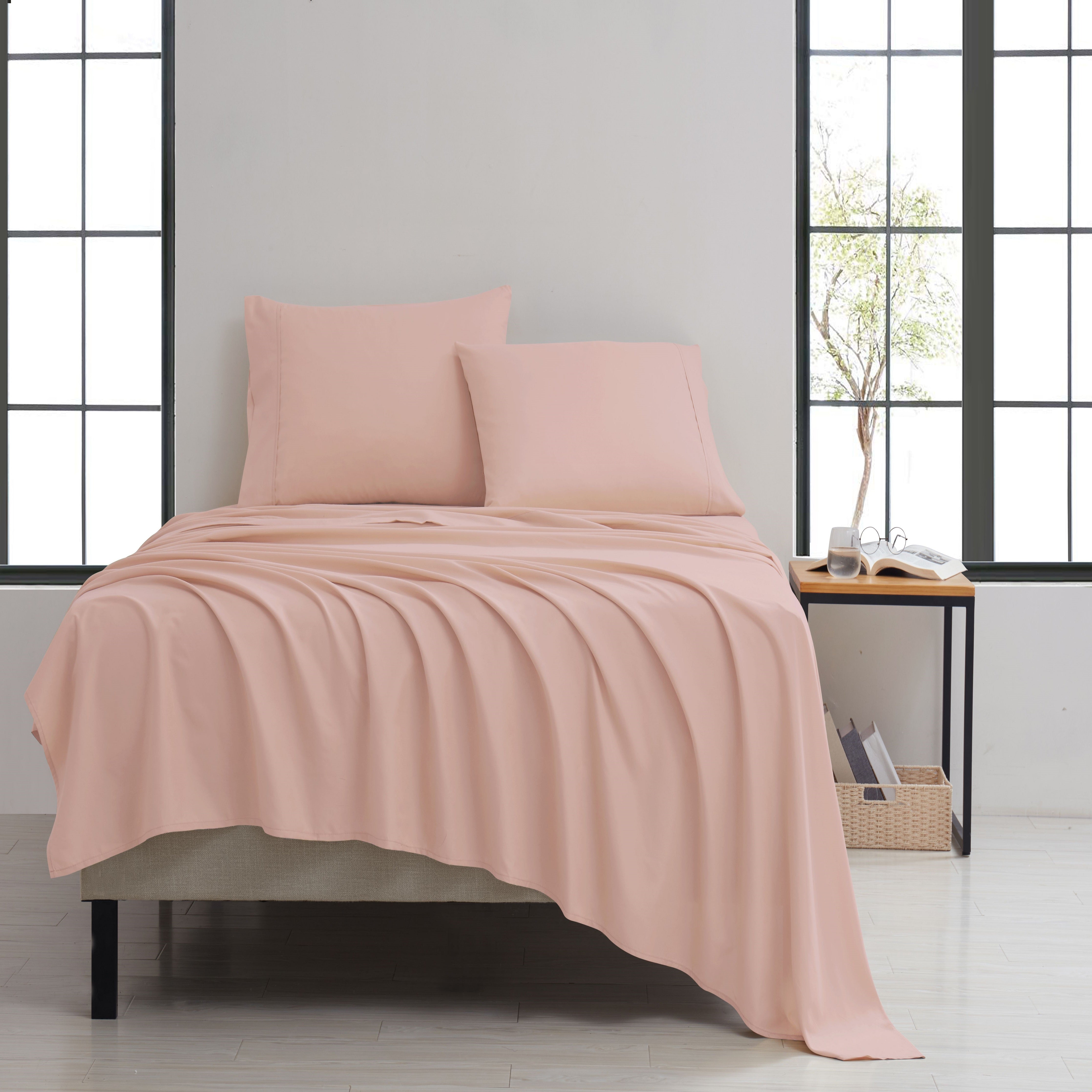  Kathy Ireland Home Kathy Ireland Twill Weave Luxury 4-Piece Sheet Set - Full - Bonton