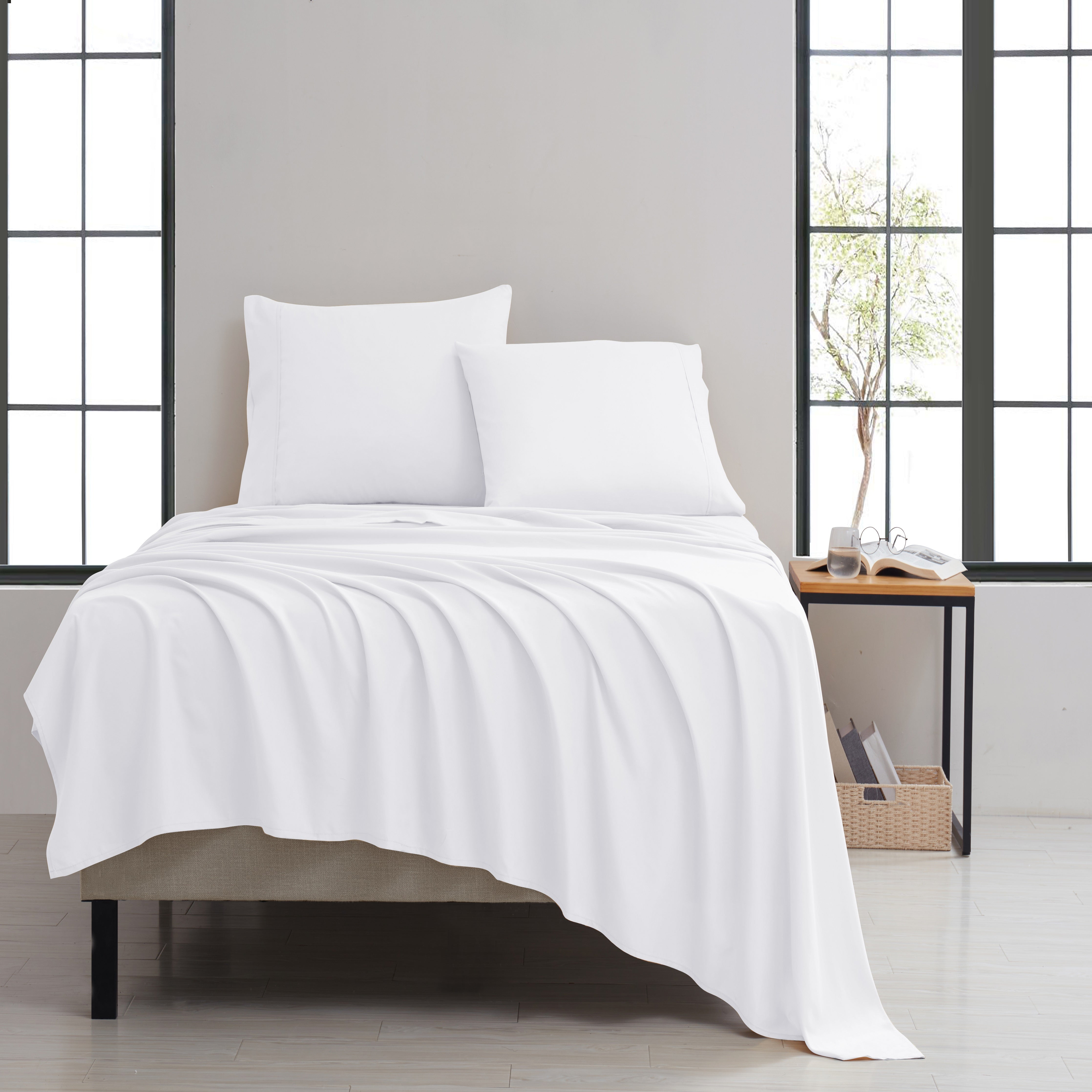  Kathy Ireland Home Kathy Ireland Twill Weave Luxury 4-Piece Sheet Set - Full - Bonton