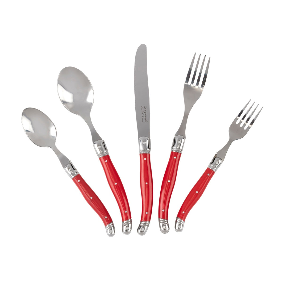  French Home Laguiole 20 Piece Stainless Steel Flatware Set, Service for 4, Scarlet Red - Default Title - Bonton