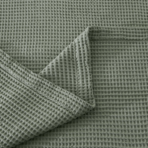Patina Vie Maison 100% Cotton All-Season Waffle Weave Knit Throw Blanket