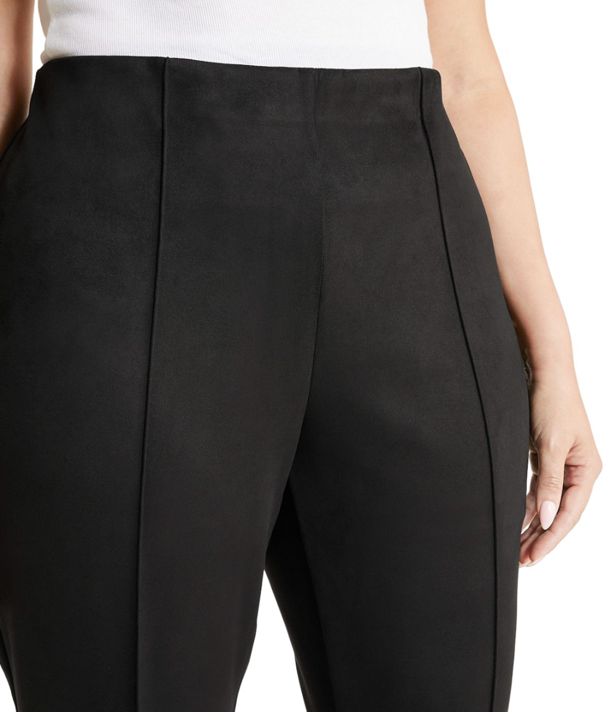 Plus Size Pull On Slim Ankle Pants Anne Black 1X