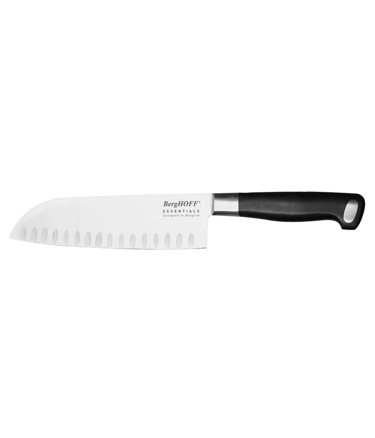  BergHOFF Essentials Stainless Steel Santoku Knife, Scallopped, Gourmet - Black - Bonton