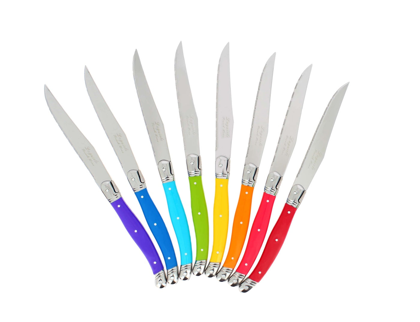  French Home Set of 8 Laguiole Steak Knives, Rainbow Colors - Default Title - Bonton