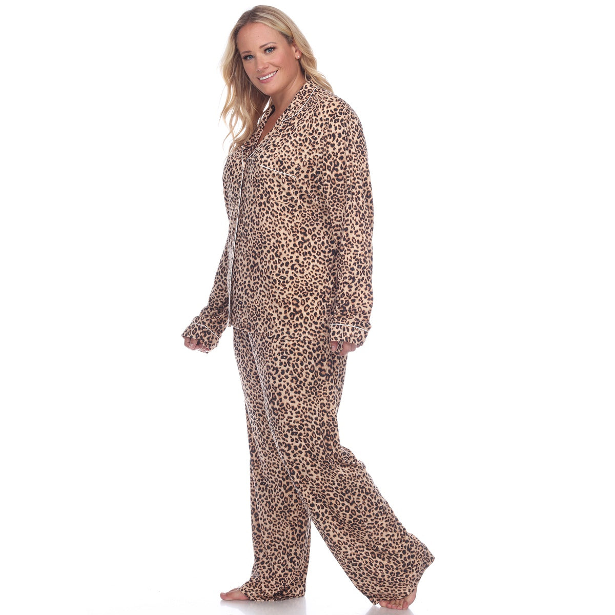  White Mark Plus Size Long Sleeve Pajama Set - 1X - Bonton