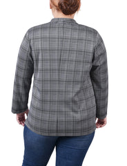 Plus Size 3/4 Sleeve Ponte Jacket