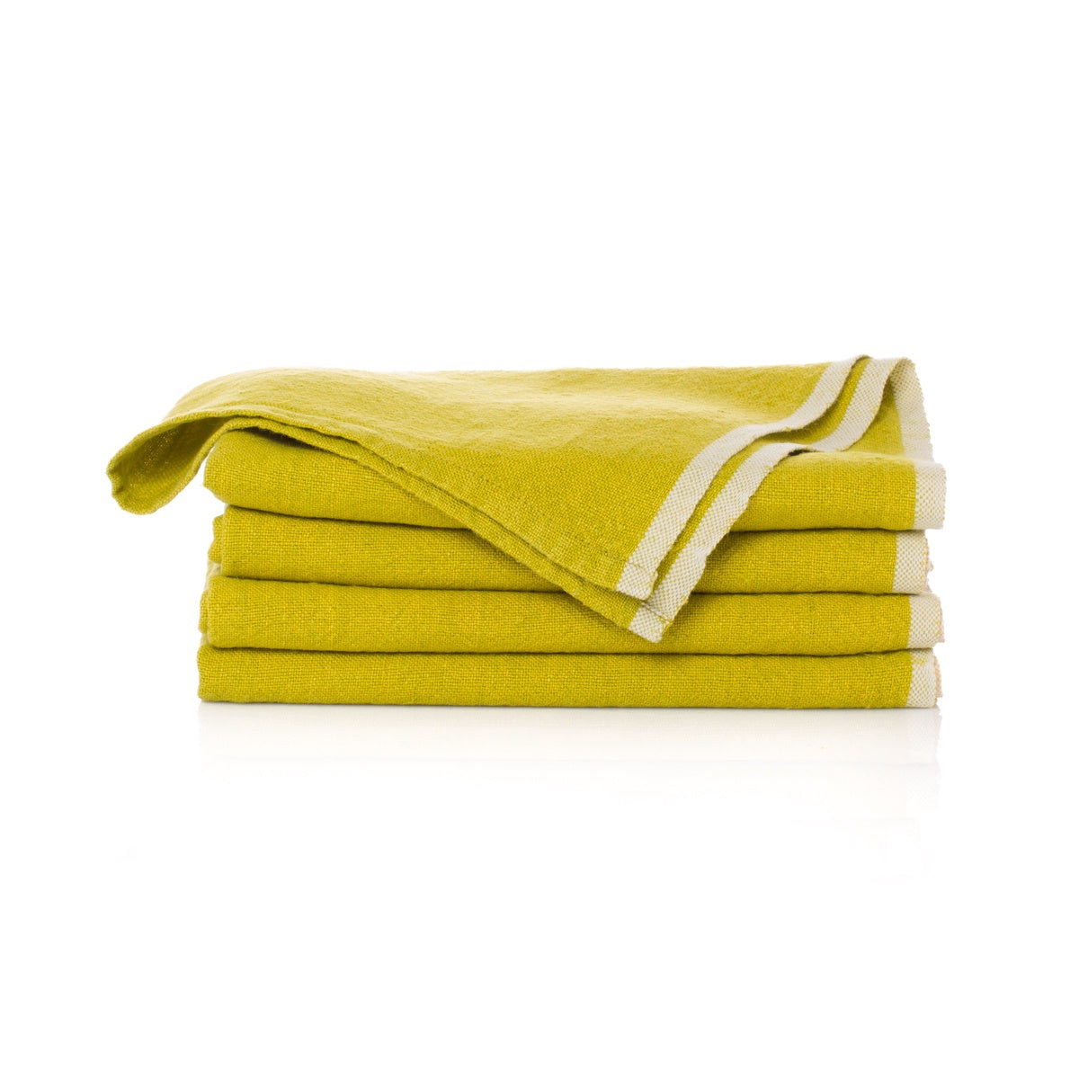  Caravan Chunky Linen Napkins, Set of 4 - Lime - Bonton